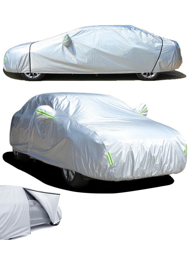 BUPY Silver Weatherproof Car Cover Fits Sedans with Length Between 4.15M and 4.9M - Image 1