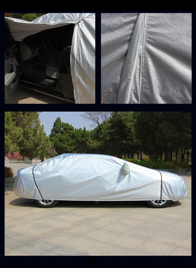 BUPY Silver Weatherproof Car Cover Fits Sedans with Length Between 4.15M and 4.9M - Image 5
