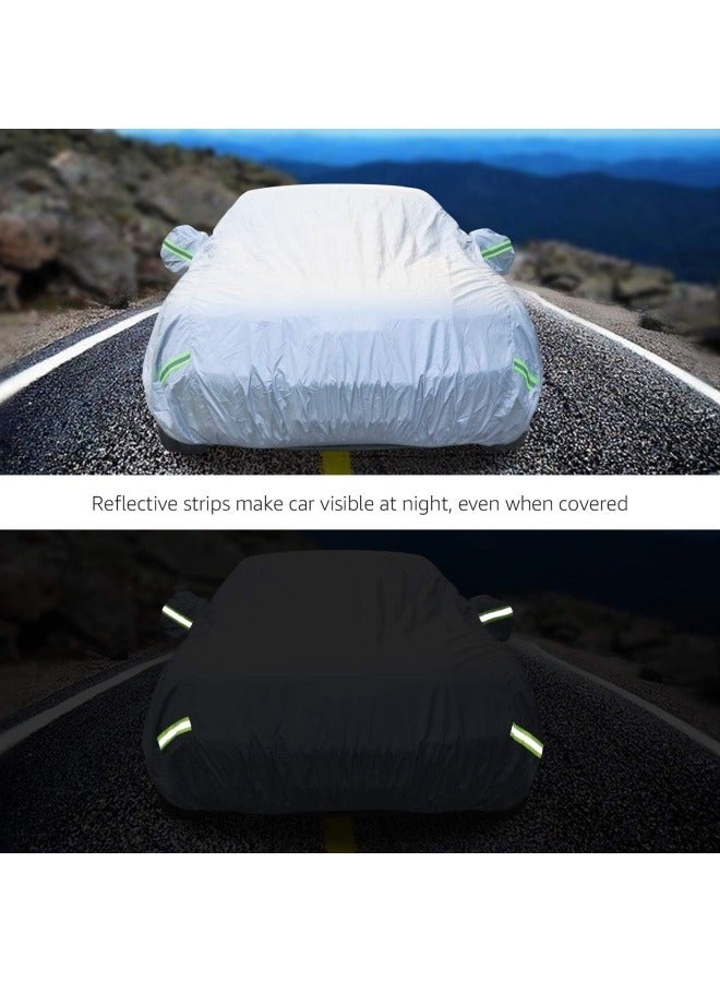 BUPY Silver Weatherproof Car Cover Fits Sedans with Length Between 4.15M and 4.9M - Image 3