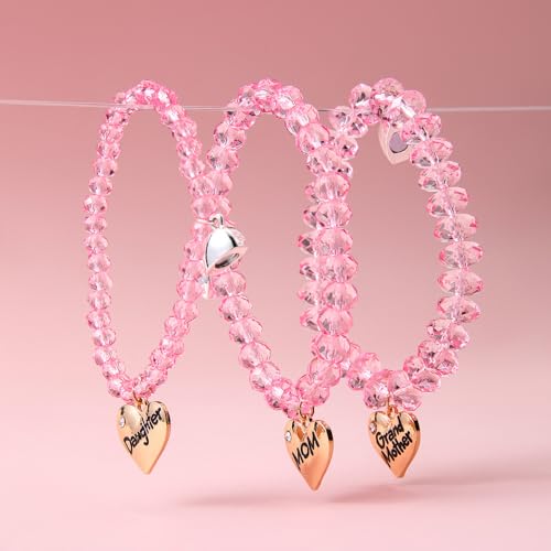 COLORFUL BLING BFF Bracelet for 3,Mother Daughter Bracelets Set,Cross Butterfly Heart Charm Bracelet for Women Men,Love Heart Matching Strand Bracelets Friendship Jewelry Gifts ﻿-Style 4 - Image 3
