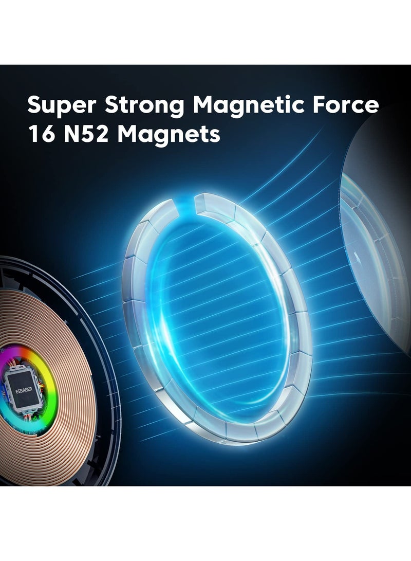 MagSafe Car Charger with 360° Adjustable Magnetic Design, Wireless Air Vent Phone Holder with RGB Light for iPhone 14 13 12 Series - Image 5