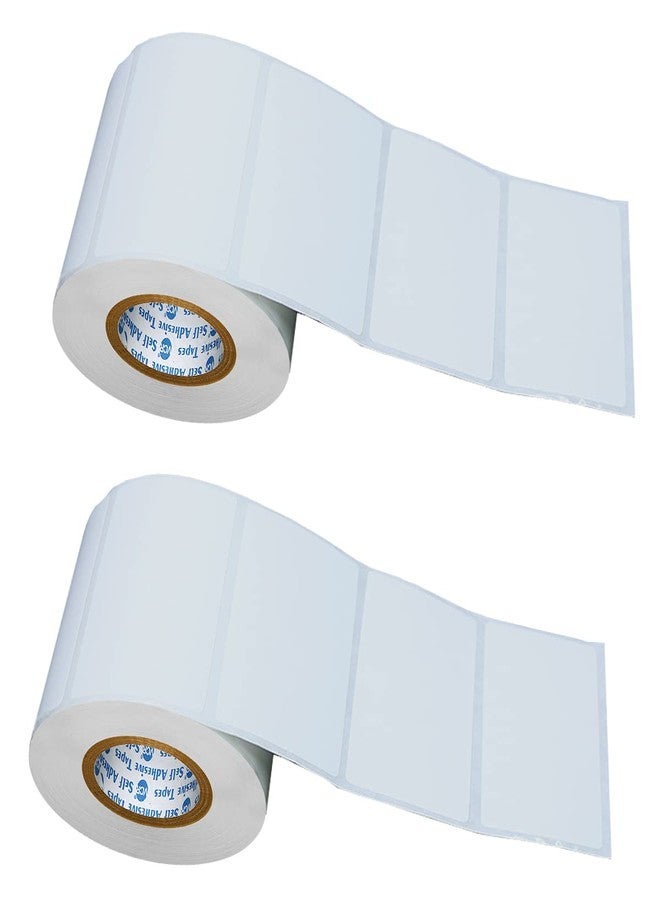 VCR 2.5 x 1.5 Direct Thermal Barcode Label Sticker - 2.5 x 1.5 inches - 60mm x 40mm - 500 Labels Per Roll - Pack of 2 Rolls - White Self Adhesive Sticker for Printing Barcoding Labels 1 inch core - Image 1