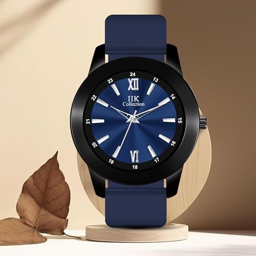 IIK COLLECTION Watches for Men Round Shining Roman Numerical Dial Analogue Men Watch|Long Battery Life with Long Lasting Polish/Adjustable Fixable Silicon Strap|Watches for Boys - Image 4
