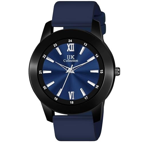 IIK COLLECTION Watches for Men Round Shining Roman Numerical Dial Analogue Men Watch|Long Battery Life with Long Lasting Polish/Adjustable Fixable Silicon Strap|Watches for Boys - Image 1