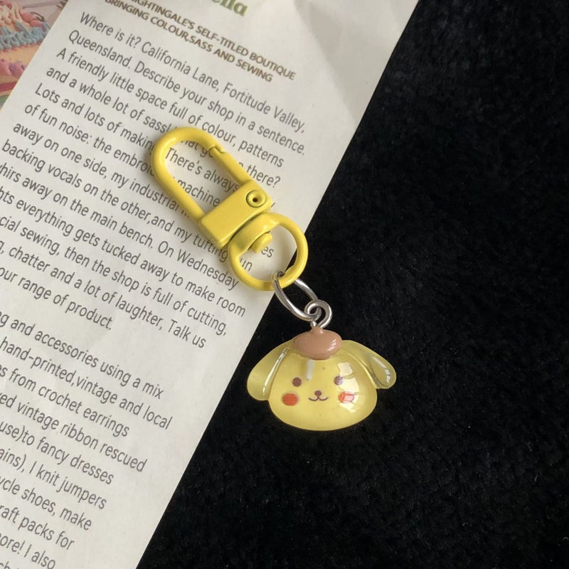 Glitter Sanrio Keychain Pochacco Cinnamoroll Girls Student Bag Charm Transparent Sparkly Cute Accessories - Image 1