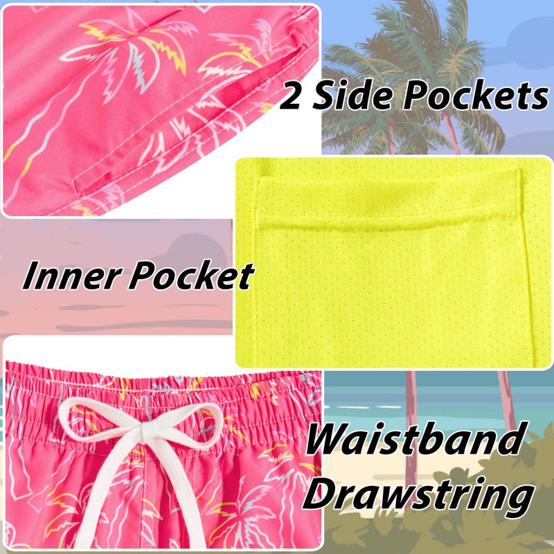 swimsobo Boys Swim Trunks Size 14-16 with Compression Liner Swimming Hawaiian Shorts Swimsuit Beach Swim Bathing Suit for Kids - Image 5