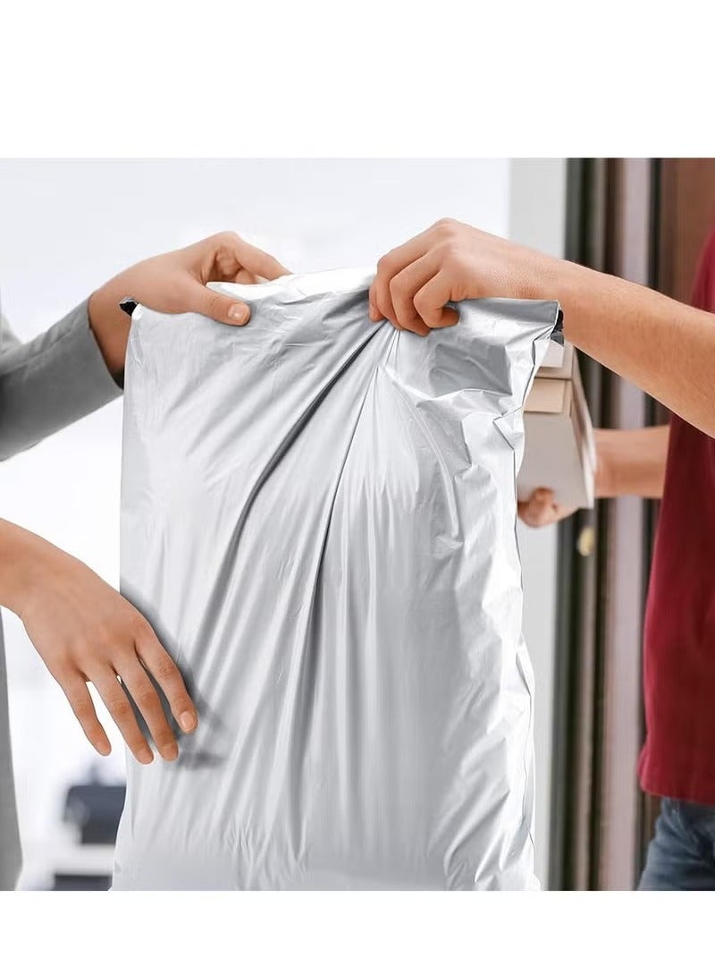 Plastic Envelope Bag, 100pcs White Self-Seal Adhesive Courier Storage Bags, Plastic Poly Envelope Mailer Postal, Strong Thick Shipping Mailing Bags (White) (35 * 25cm) - Image 2