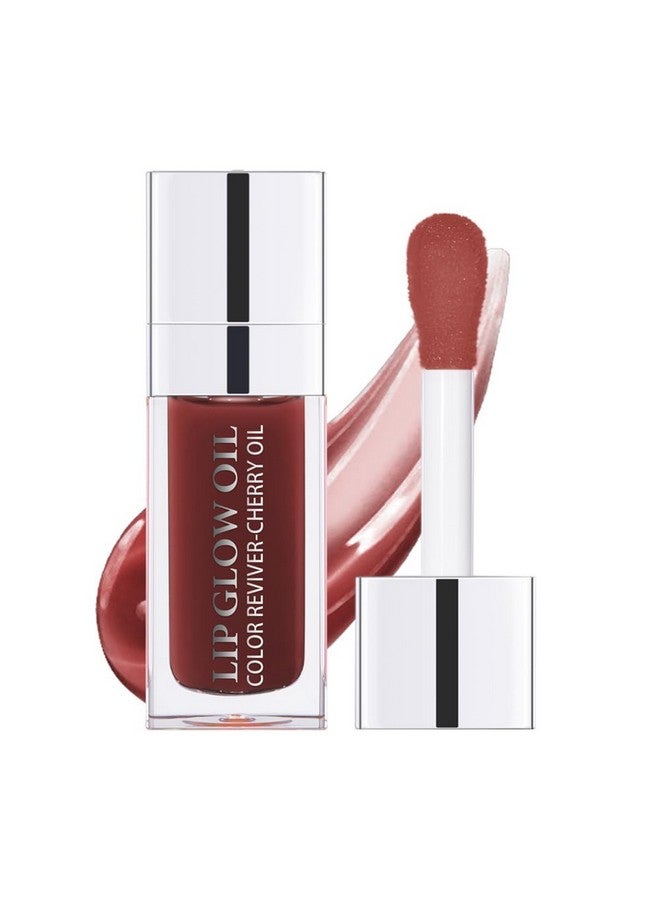 Gecomo Hydrating Lip Glow Oil Lip Oil Gloss Transparent Toot Tinted Nourishing Long Lasting Repairing Lightening Lip Lines (Mahogany) 0.2 Oz - Image 2