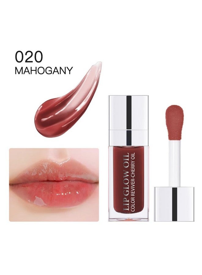 Gecomo Hydrating Lip Glow Oil Lip Oil Gloss Transparent Toot Tinted Nourishing Long Lasting Repairing Lightening Lip Lines (Mahogany) 0.2 Oz - Image 3
