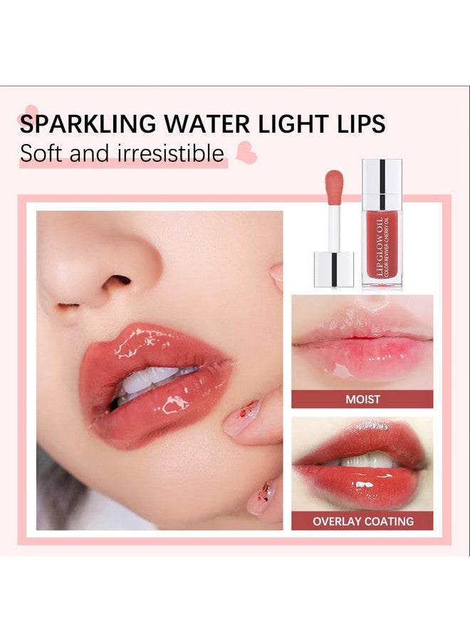Gecomo Hydrating Lip Glow Oil Lip Oil Gloss Transparent Toot Tinted Nourishing Long Lasting Repairing Lightening Lip Lines (Mahogany) 0.2 Oz - Image 5