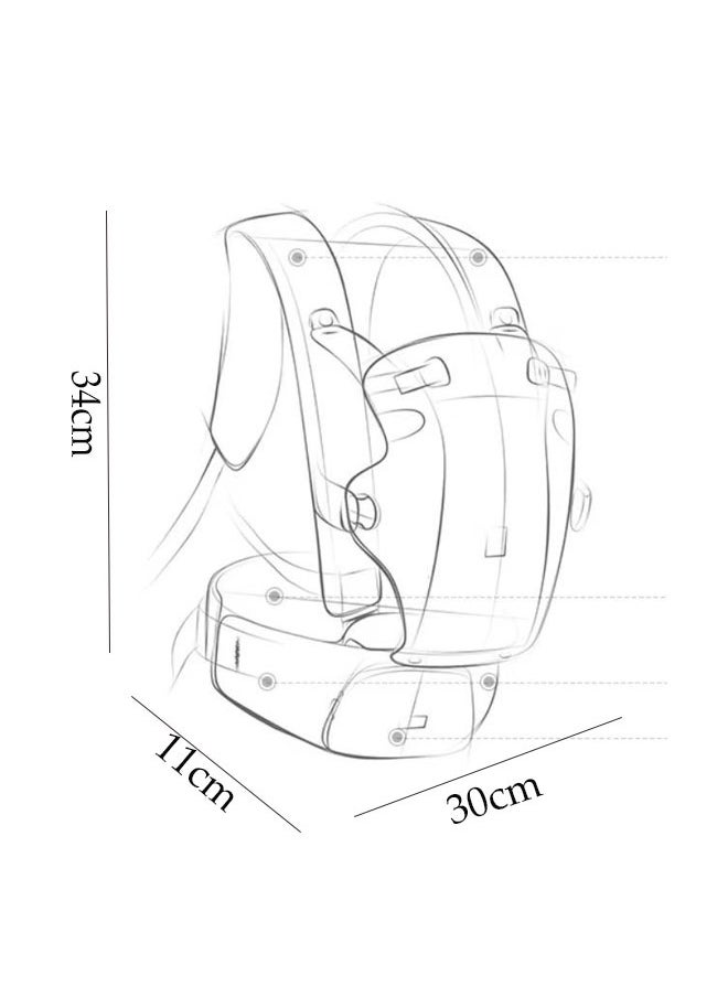 Vinnatsu Vinnatsu 4 in 1 Multifunction Baby Strap Waist Stool Hip Seat Baby Carrier Baby Carrier Ergonomic Infant Carrier with Hip Seat Kangaroo Bag Soft Adjustable Size, Very Suitable For Hiking Shopping Trip for Men Dad Mom(Grey)  - Image 2