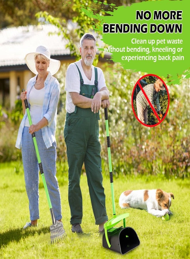MXF 40.16" Pooper Scooper Set - Swivel Bin & Rake Kit with 100 Waste Bags - Image 2