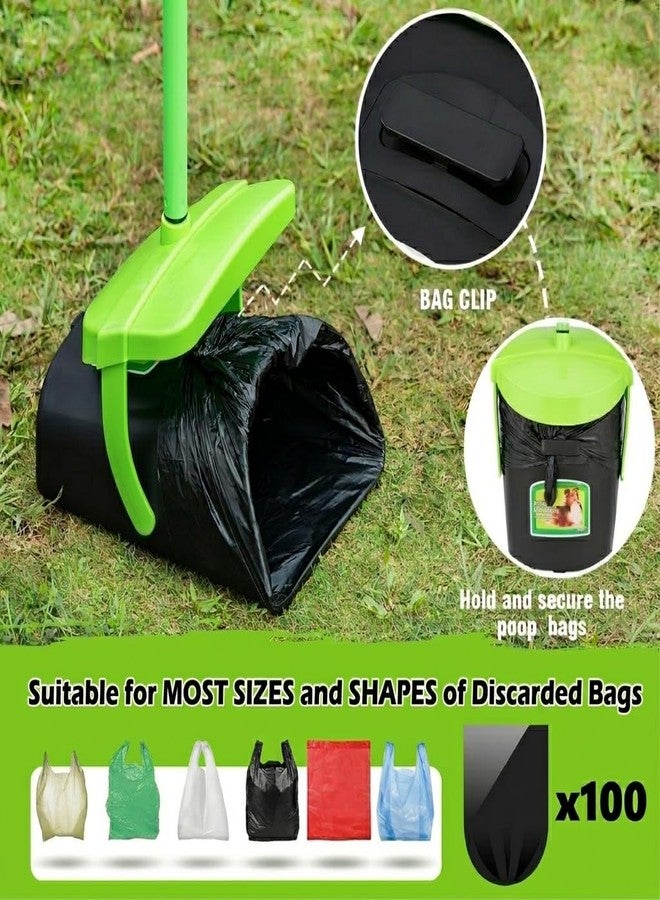 MXF 40.16" Pooper Scooper Set - Swivel Bin & Rake Kit with 100 Waste Bags - Image 5