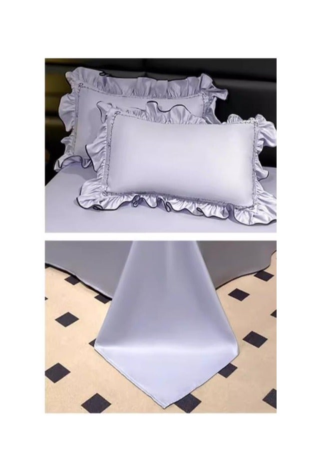 Fitted Sheet Style — ﻿High End Silky Princess Lace Bedding Four Piece Set - Image 3