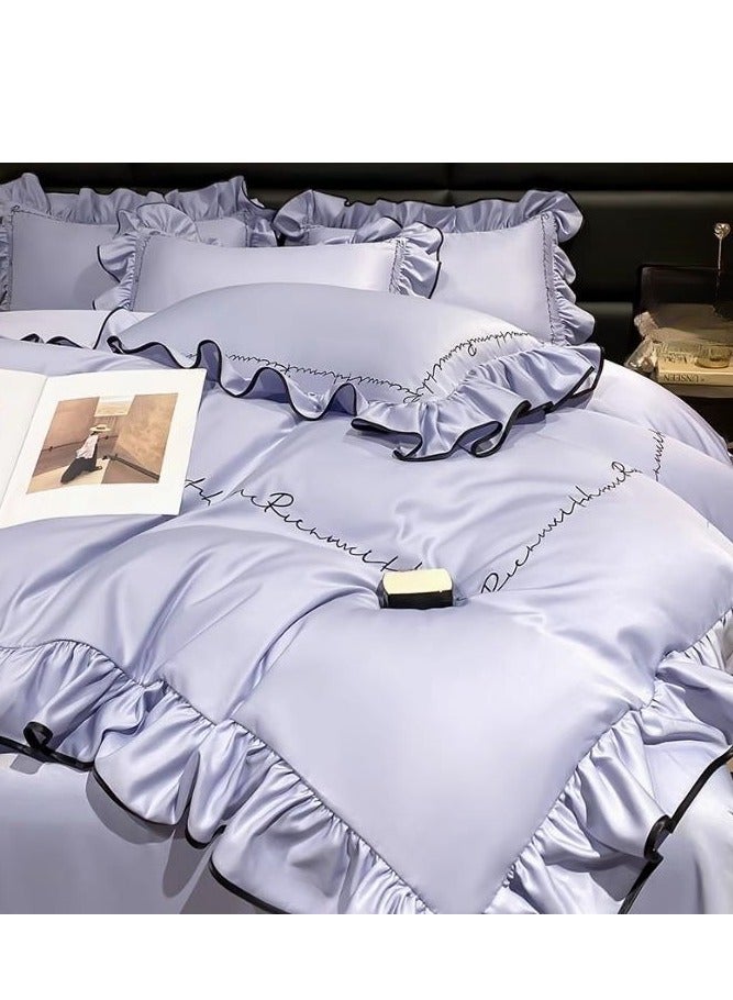 Fitted Sheet Style — ﻿High End Silky Princess Lace Bedding Four Piece Set - Image 1