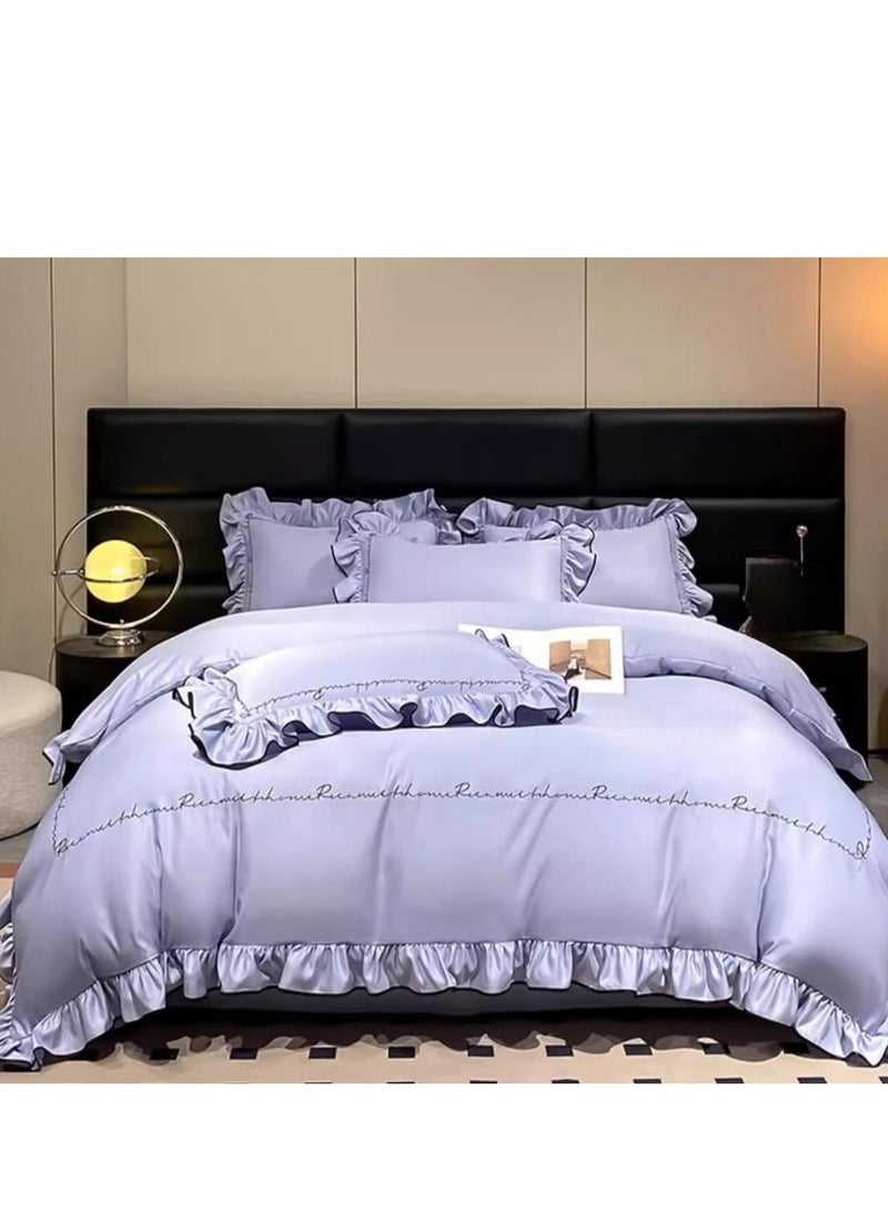 Fitted Sheet Style — ﻿High End Silky Princess Lace Bedding Four Piece Set - Image 4