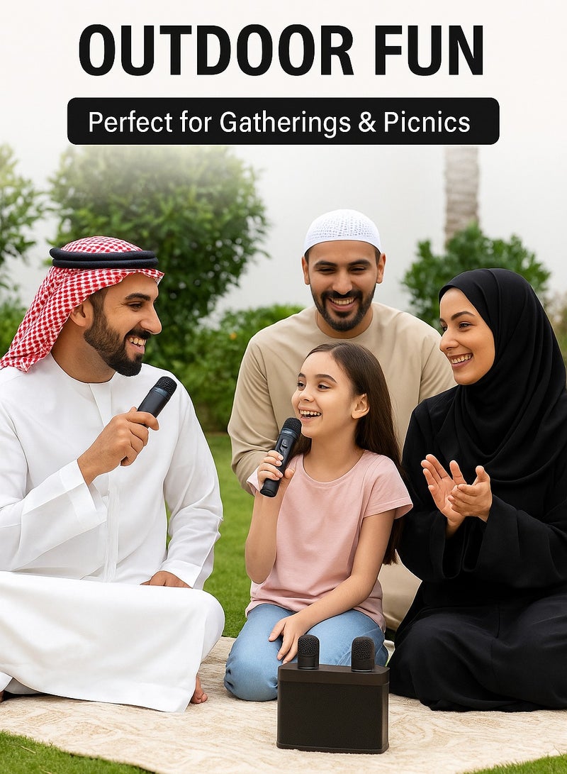 Agofyngs Portable Bluetooth Karaoke Speaker with Wireless Microphones, Singing Machine for Kids & Adults - Image 4