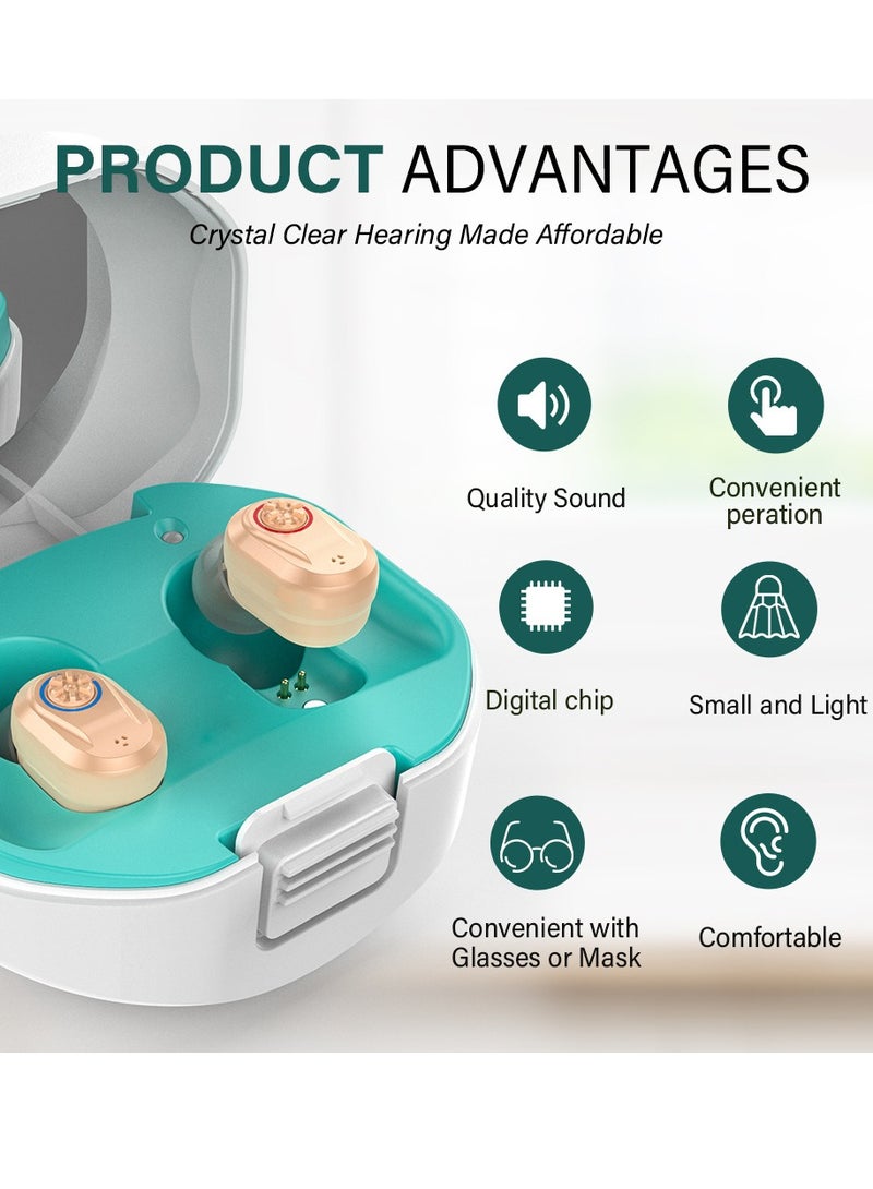 Generic Mini Invisible Hearing-aid Sound Amplifier Volume Adjustable Ear Hearing Assistant Helper for Elderly Hearing Loss People  - Image 3