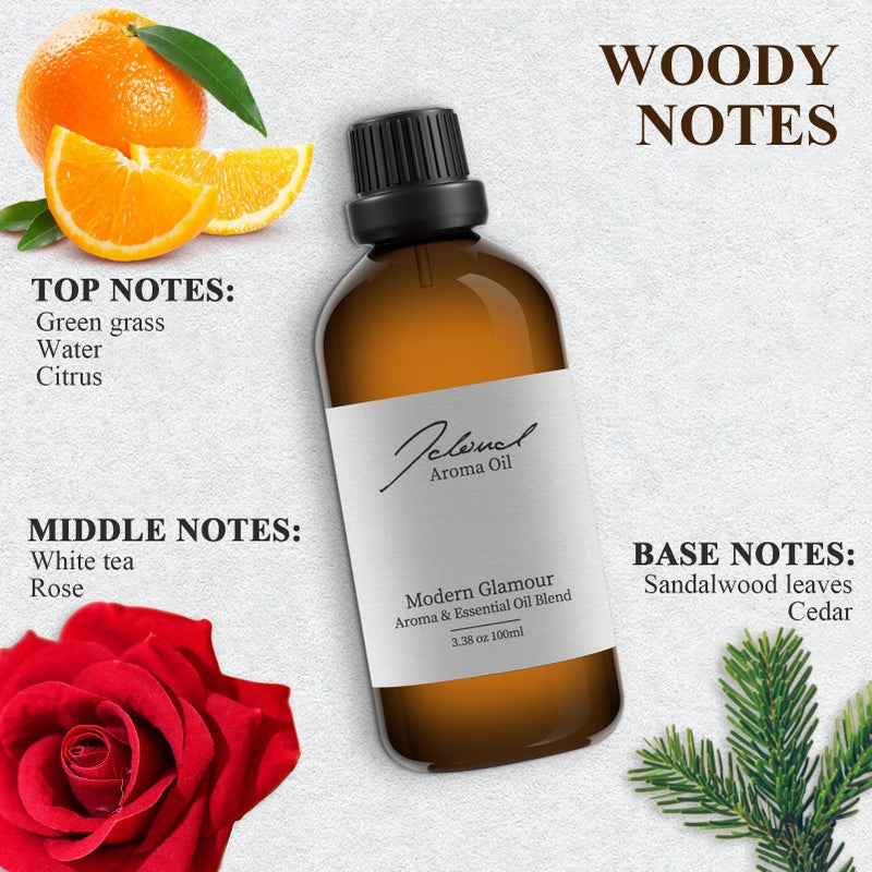 JCLOUD Modern Glamour Essential Oil Inspired by W Hotel | Hotel Scent - Pure Aromatherapy Diffuser Oil with Rose and Cedarwood, Home Luxury & Hotel Scents for Essential Oil Diffusers - 100mL - Image 2