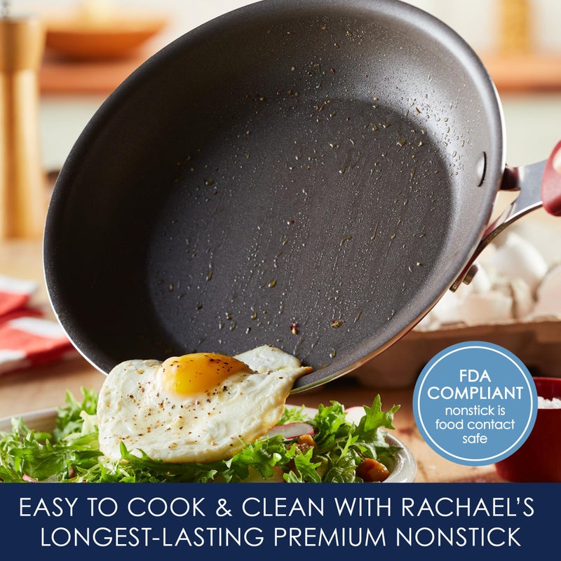Rachael Ray Cook + Create Nonstick Frying Pan/Skillet, 8.5 Inch, Red - Image 3