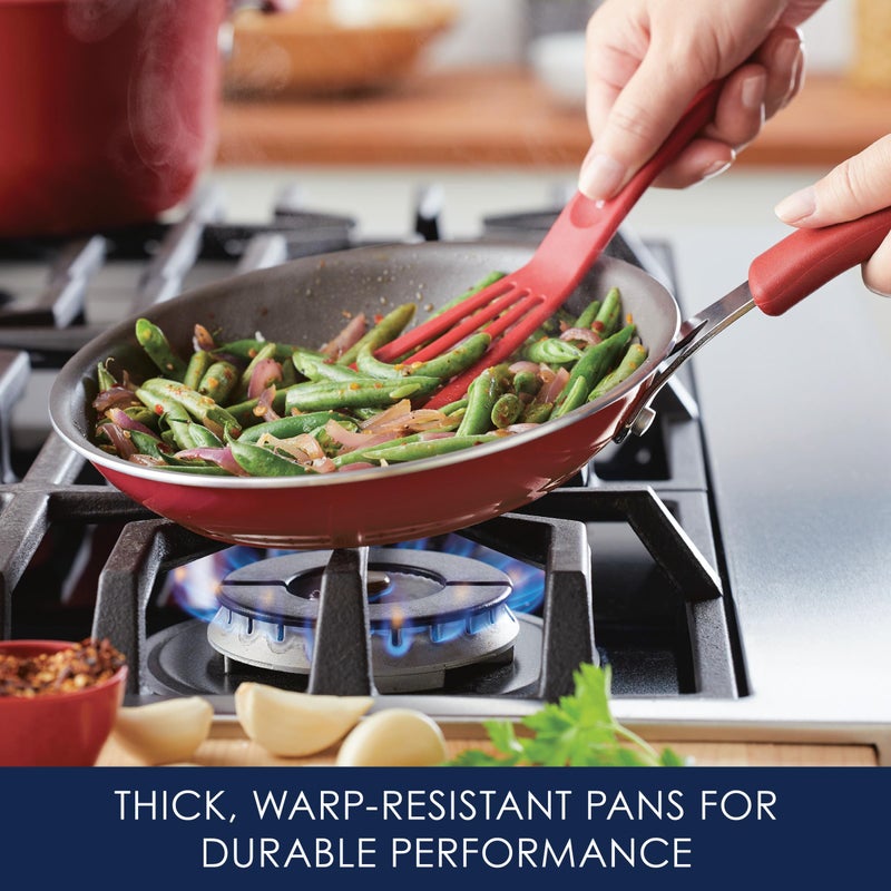 Rachael Ray Cook + Create Nonstick Frying Pan/Skillet, 8.5 Inch, Red - Image 4