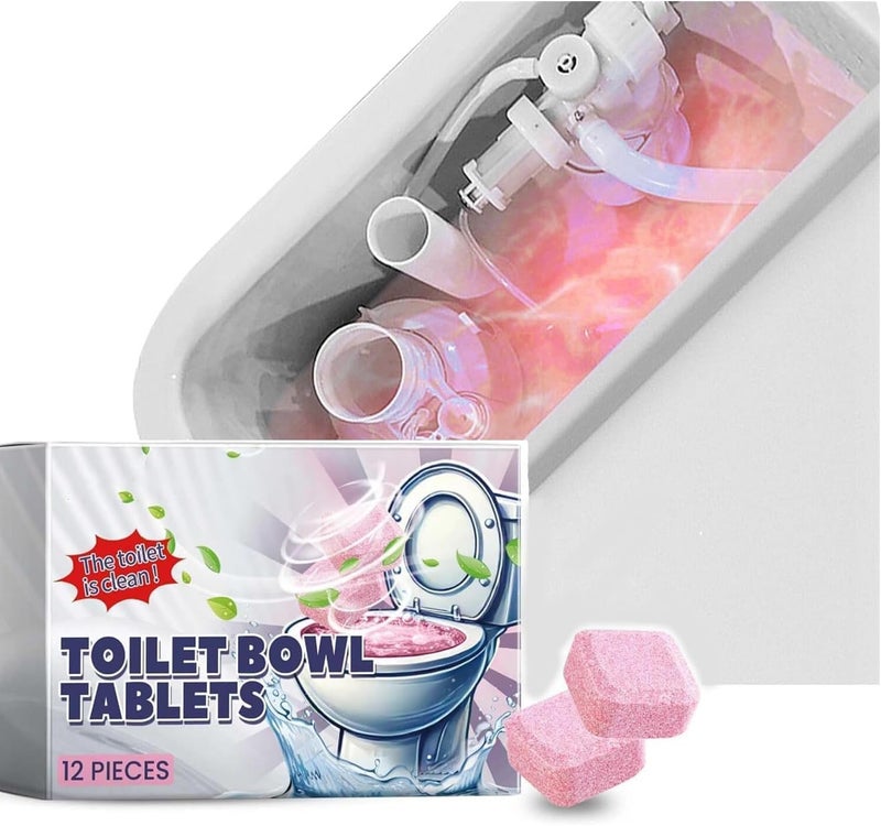 Aputue Toilet Bowl Cleaner, 12 Pack Bleach Tablets for Deep Cleaning and Descaling, Automatic Toilet Bowl Cleaner with Deodorizing Formula, Effective Against Tough Stains and Limescale - Image 5