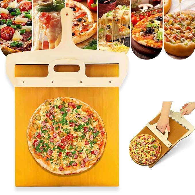 Rivtoxx Sliding Pizza Peel Pizza Paddle Pizza Shovel Pizza Slider with Handle Detachable Pizza Spatula NonStick Pizza Board Pizza Oven Accessories for Perfect Transfer Pizza - Image 2