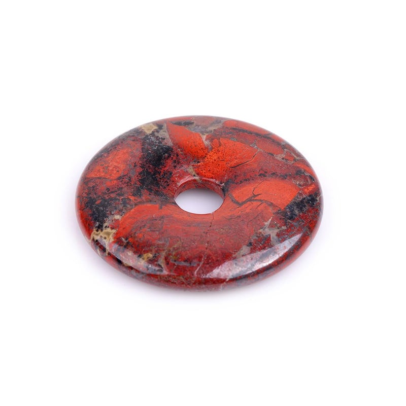 JOE FOREMAN 50mm Mixed Red Jasper Natural Gemstone Ring Circle Donuts Pendant Charms Beads for Jewelry Making 1Pcs - Image 5