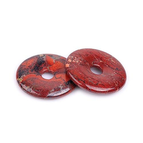 JOE FOREMAN 50mm Mixed Red Jasper Natural Gemstone Ring Circle Donuts Pendant Charms Beads for Jewelry Making 1Pcs - Image 3