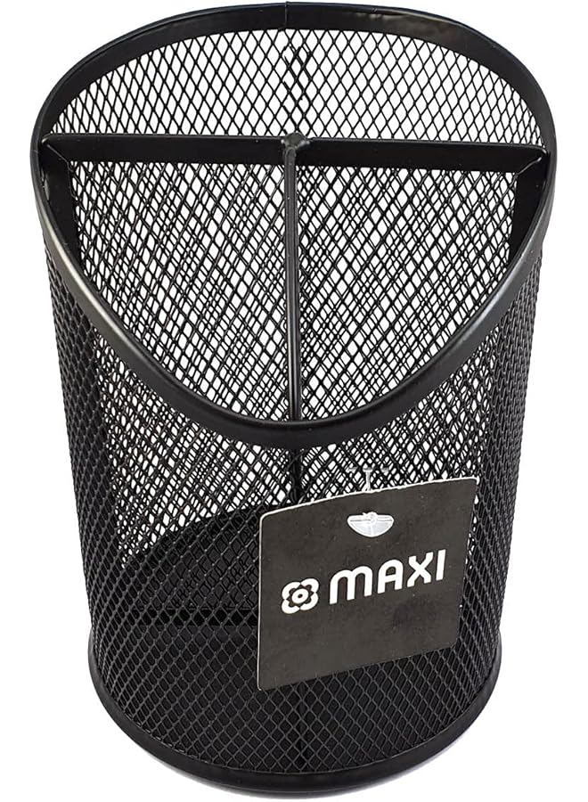 ماكسي حامل أقلام رصاص و أقلام شبكي معدني بثلاث فتحات باللون الأسود - Image 1