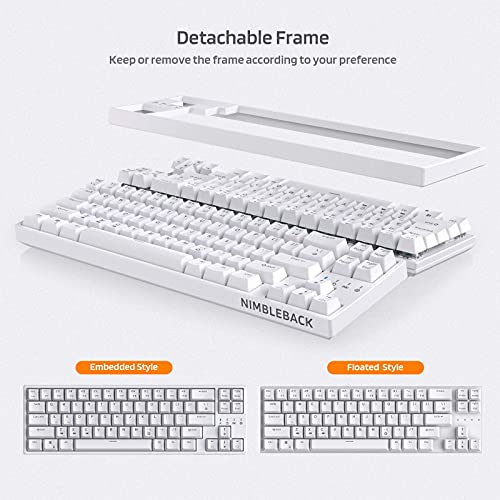 LTC NB681 Nimbleback Wired 65% Mechanical Keyboard, RGB Backlit Ultra-Compact 68 Keys Gaming Keyboard with Hot-Swappable Switch and Stand-Alone Arrow/Control Keys (Hot Swappable Brown Switch, White) - Image 5