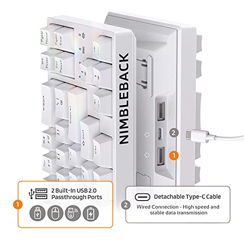 LTC NB681 Nimbleback Wired 65% Mechanical Keyboard, RGB Backlit Ultra-Compact 68 Keys Gaming Keyboard with Hot-Swappable Switch and Stand-Alone Arrow/Control Keys (Hot Swappable Brown Switch, White) - Image 4