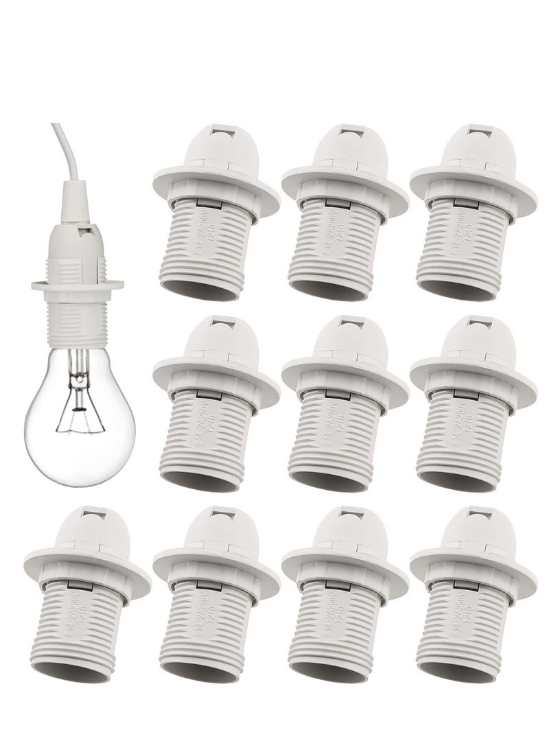 SYOSI E14 Lamp Holder, 10 Pieces Screw Lamp Holder Light Bulb Adapter 250V 2A High Conductivity E14 Pendant Socket & Replacement Ring  - Image 1