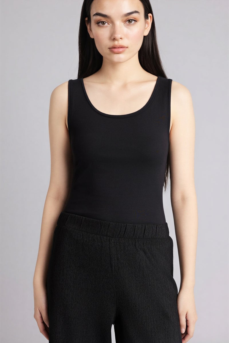 DeFacto Black Woman Slim Fit Basic Round Collar Sleeveless Tank Top Casual - Image 1