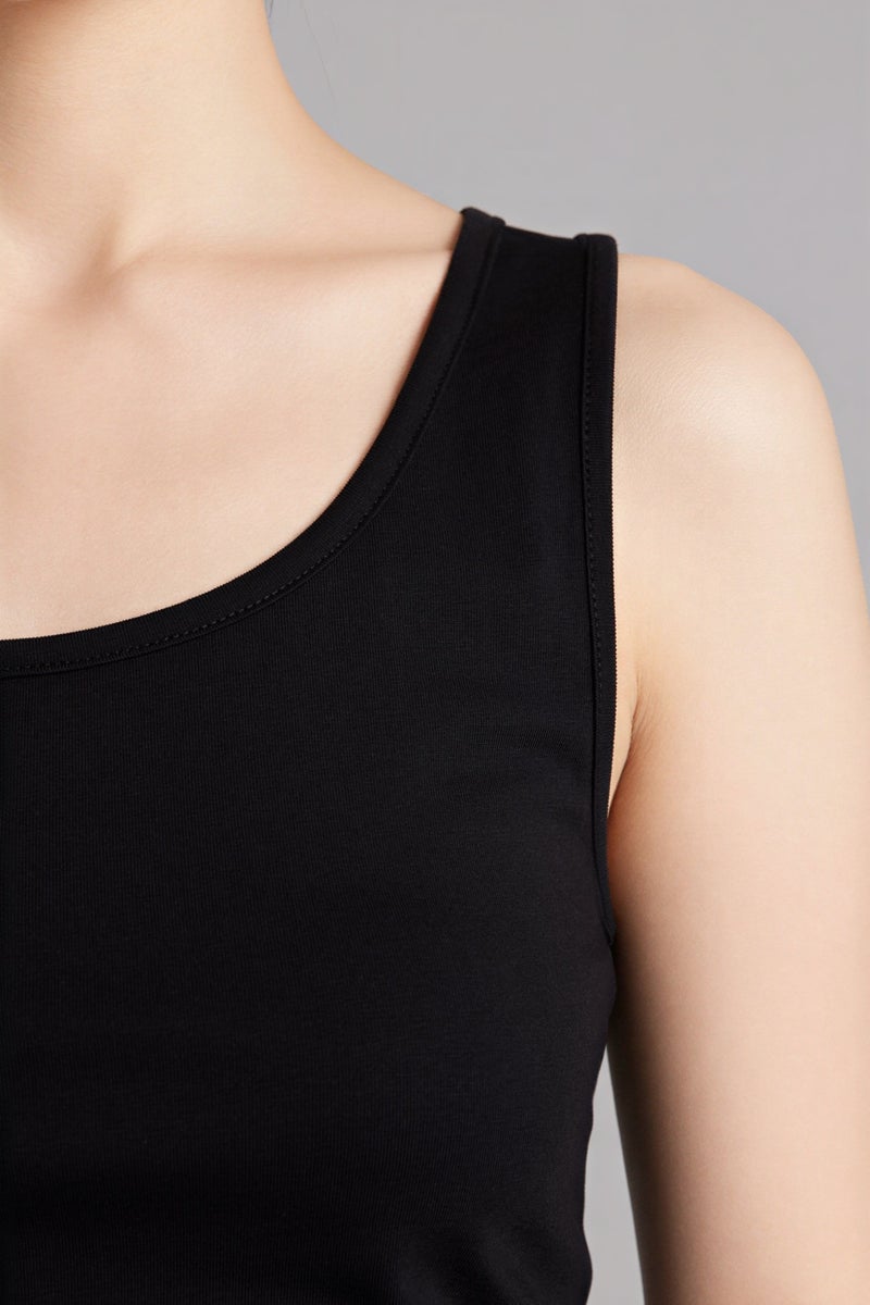 DeFacto Black Woman Slim Fit Basic Round Collar Sleeveless Tank Top Casual - Image 4