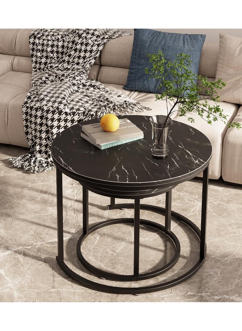DubaiGallery Furniture Modern Decor Furniture, Sofa Console Cocktail Tables Round End Side Tables Large Nesting Coffee Tables for Living Room Home Office  - Image 3