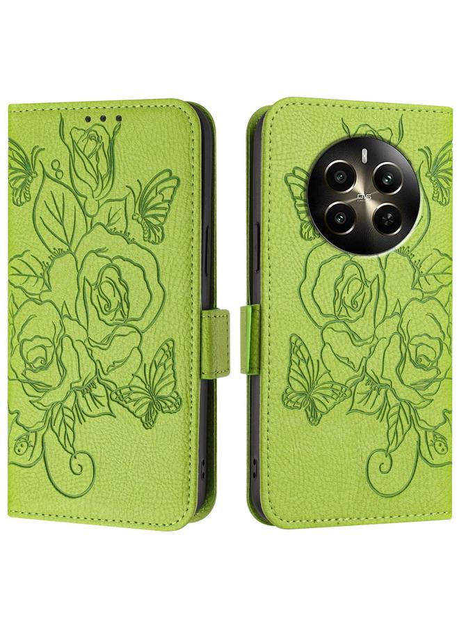 إيروريكس جراب لهاتف Realme 12+ 5G / Narzo 70 Pro 5G جراب هاتف جلدي مضاد للسرقة منقوش باللون الوردي الهندي بتقنية RFID - Image 2