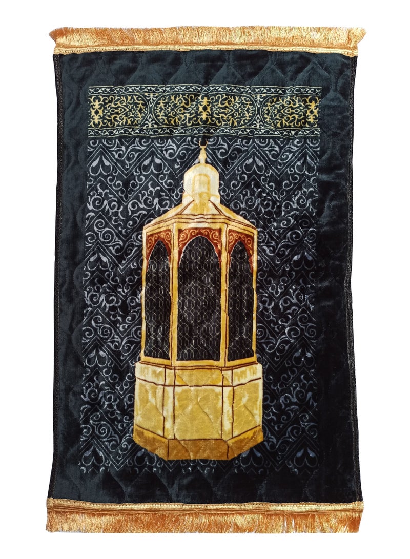 Fabienne Anti-Slip Thick Foam Knee Support Prayer Mat Black Printed 70x110 cm - Image 1