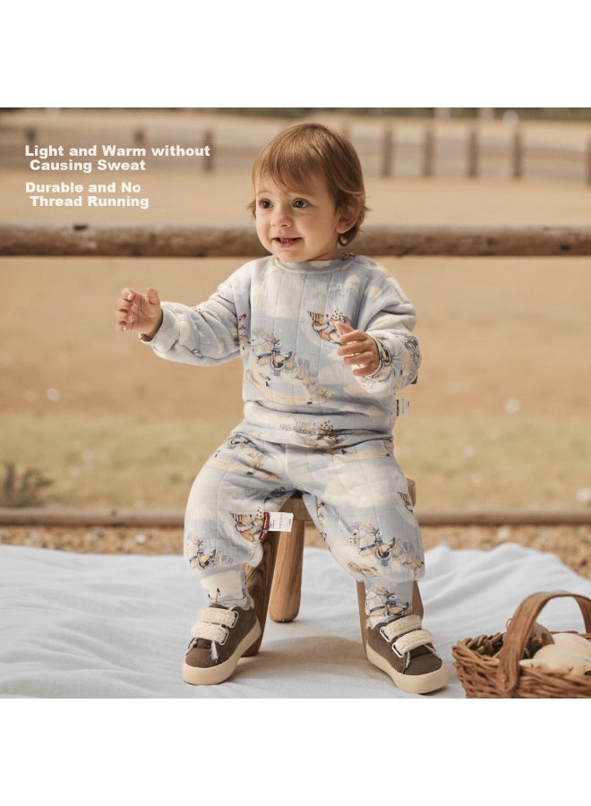 Aqpa Baby Set Autumn Winter Quilted Warm Baby Base Layer Yoyo Rocking Horse 110