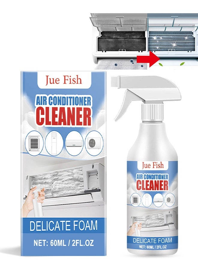 JUE FISH Air Conditioner Cleaner 60ml, Special Odor Removal Household Cleaner, No Washing Air Conditioner Foaming Coil Cleaner Spray, All-Purpose Household Cleaner, Odor Removal for Home and Office - Image 1