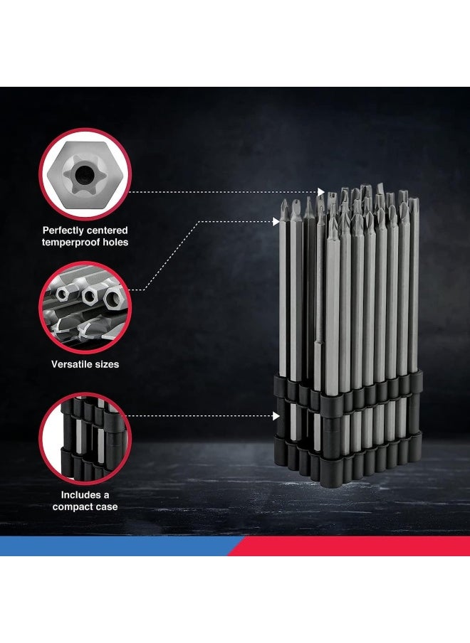 Neiko - 10224A 1 4 Extra Long Security Bit Set 32 Piece Screwdriver Bit For Drill S2 Steel 6 Long Torx Bit Set Tamper Proof Bit Set Torx P Ozidriv Spanner Tri Wing Security Power Bit - Image 1