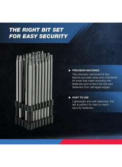 Neiko 10224A 1 4 Extra Long Security Bit Set 32 Piece Screwdriver Bit For Drill S2 Steel 6 Long Torx Bit Set Tamper Proof Bit Set Torx P Ozidriv Spanner Tri Wing Security Power Bit  - Image 3