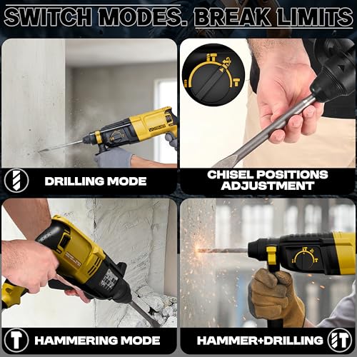 IBELL TOOLS IBELL VORMIR Rotary Hammer Drill VR RH 26-24, 800W Heavy Duty, 26mm SDS Plus, 3J Impact Energy, 0-900 RPM, 4000 BPM, Copper Armature | 6 Months Warranty - Image 5