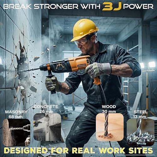 IBELL TOOLS IBELL VORMIR Rotary Hammer Drill VR RH 26-24, 800W Heavy Duty, 26mm SDS Plus, 3J Impact Energy, 0-900 RPM, 4000 BPM, Copper Armature | 6 Months Warranty - Image 4