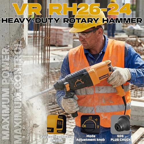 IBELL TOOLS IBELL VORMIR Rotary Hammer Drill VR RH 26-24, 800W Heavy Duty, 26mm SDS Plus, 3J Impact Energy, 0-900 RPM, 4000 BPM, Copper Armature | 6 Months Warranty - Image 2