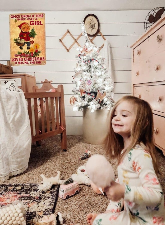 Joyline Rustic Christmas Decor Women Girls Gift Just A Girl Who Loved Christmas Funny Tin Sign for Home Farmhouse Kicthen Bedroom She Shed Wall Decor 8 x 12 inches (3242) - Image 5