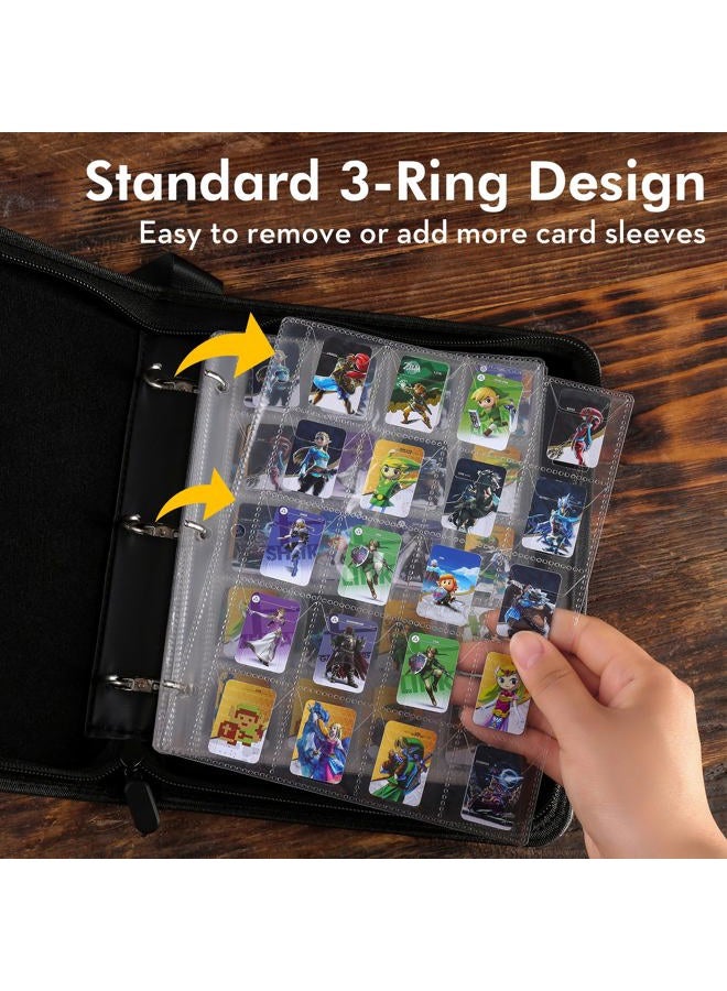 iofeiwak 400+ Card Binder for Mini Amiibo Cards, Card Holder Folder With 20 Sleeves Compatible with Zleda/Animal Crossing NFC Amiibo Cards (0.82x1.22 inch) - Image 4