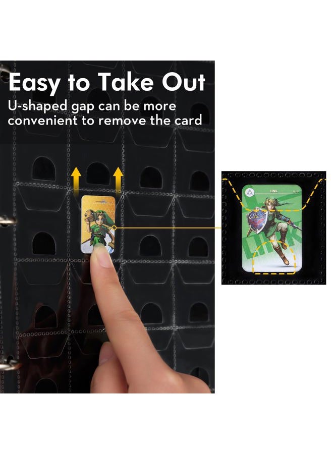 iofeiwak 400+ Card Binder for Mini Amiibo Cards, Card Holder Folder With 20 Sleeves Compatible with Zleda/Animal Crossing NFC Amiibo Cards (0.82x1.22 inch) - Image 3