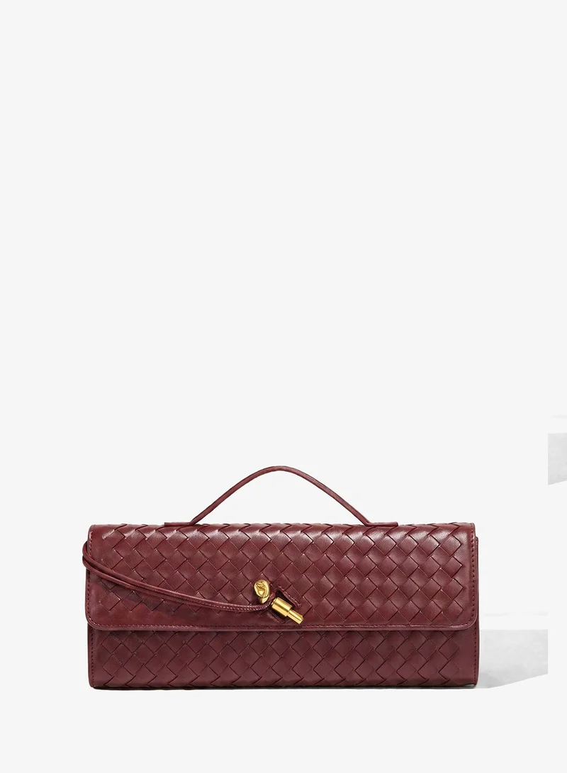 Sunfere Woven Leather Clutch Bag