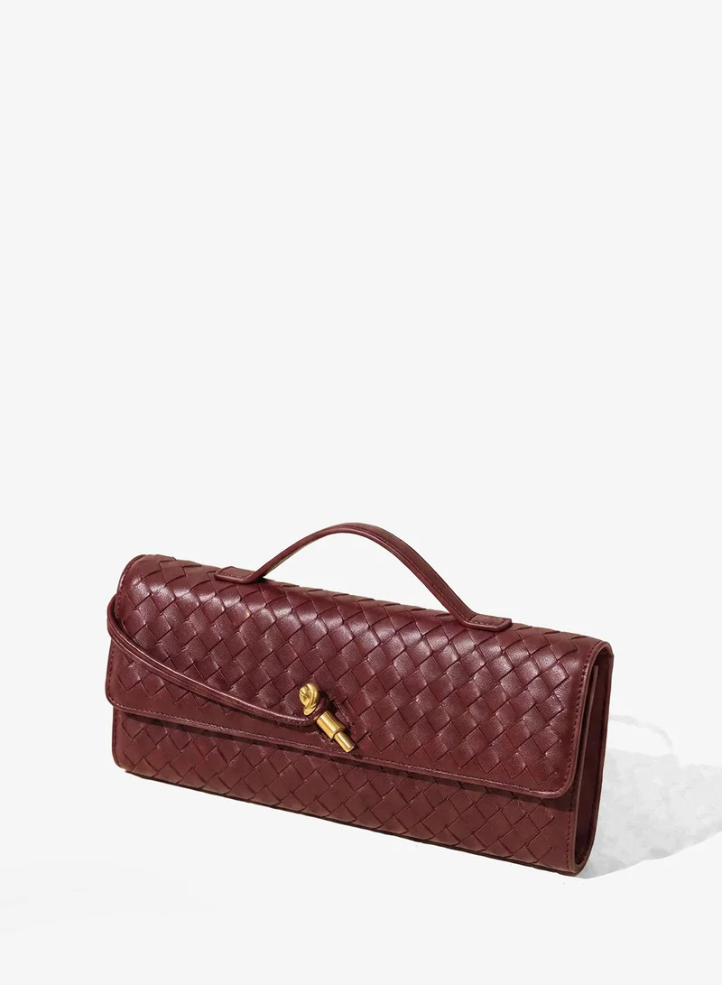 Sunfere Woven Leather Clutch Bag